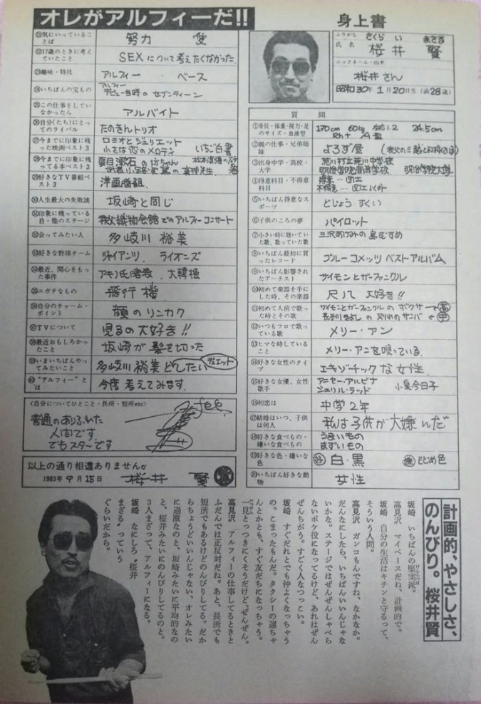 桜井賢さんの身上書