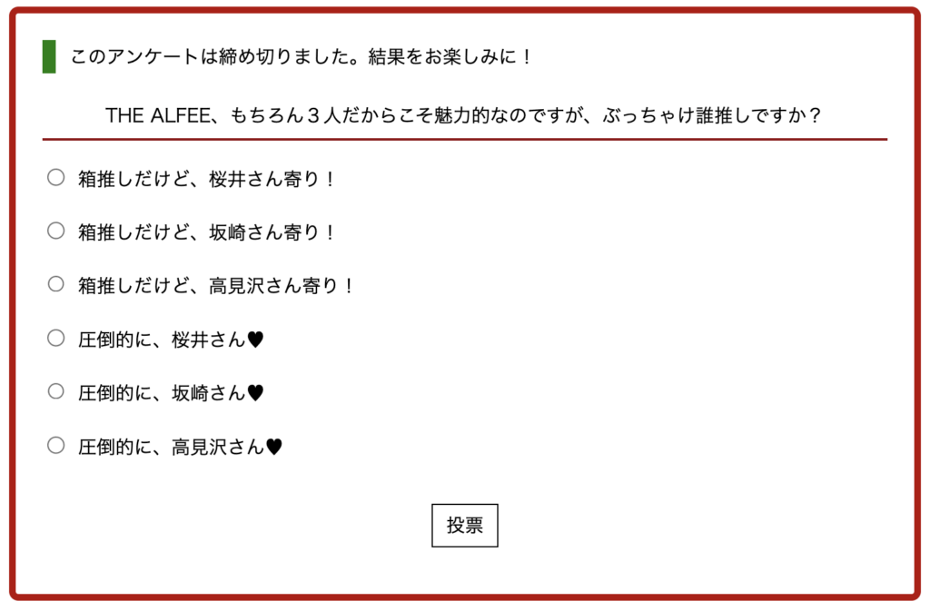 アンケート-誰推し