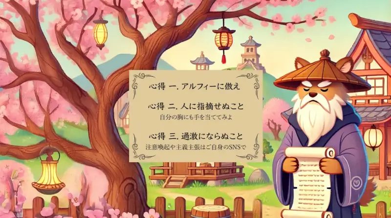 アルフィー沼の村の心得